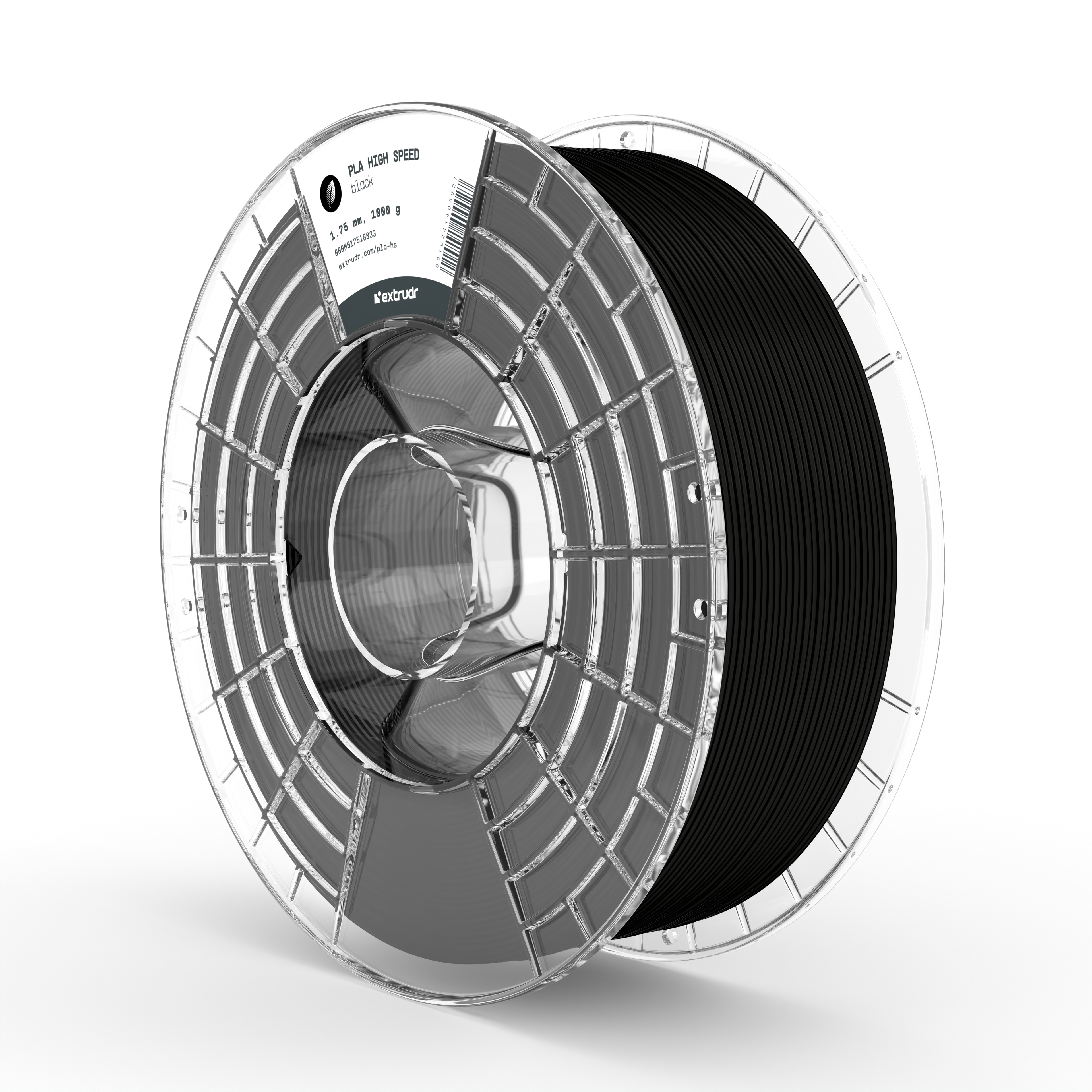 PLA HS - PLA HS black 1.75 mm 1 kg by Extrudr