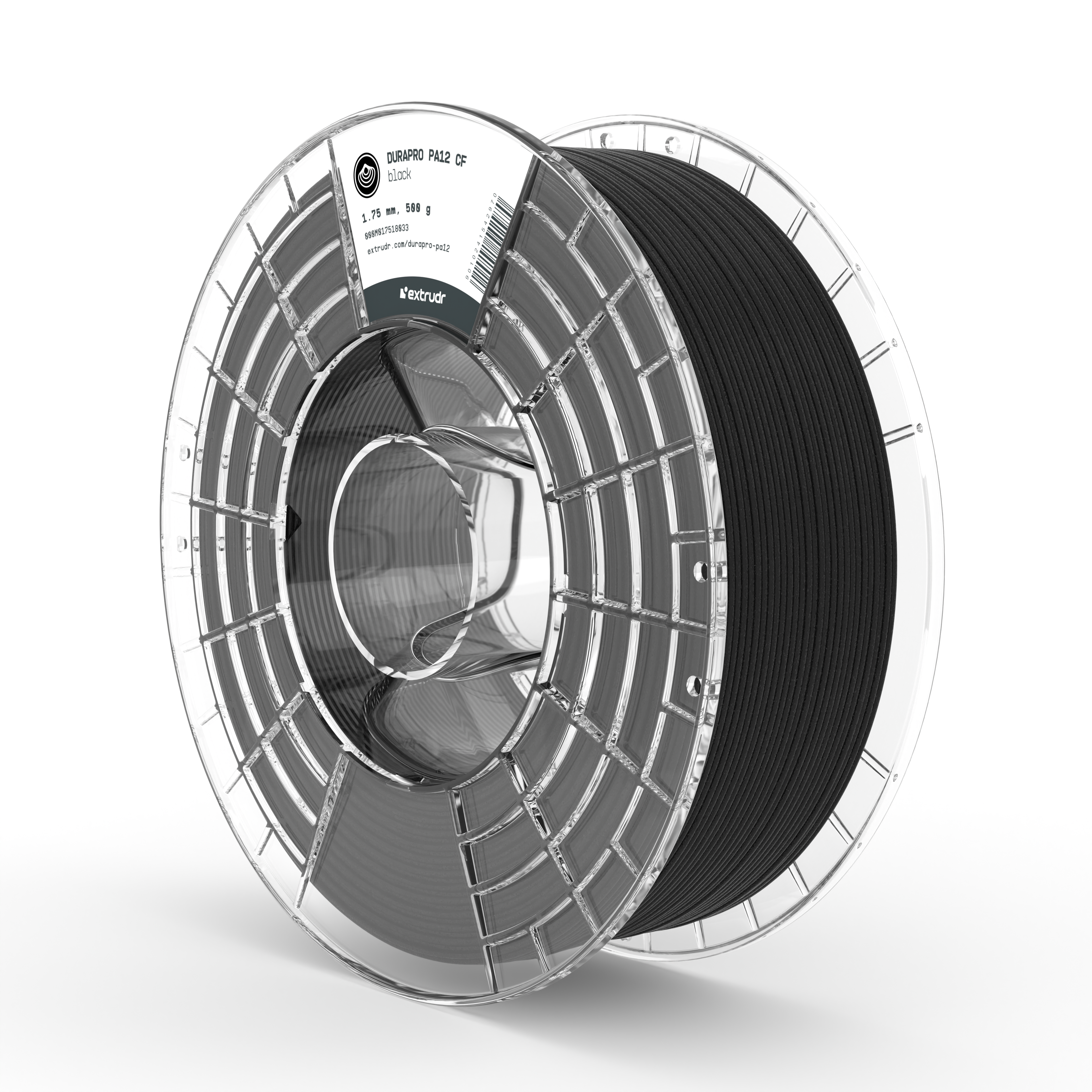 DuraPro PA12 CF - DuraPro PA12 CF black 1.75 mm 0.5 kg by Extrudr