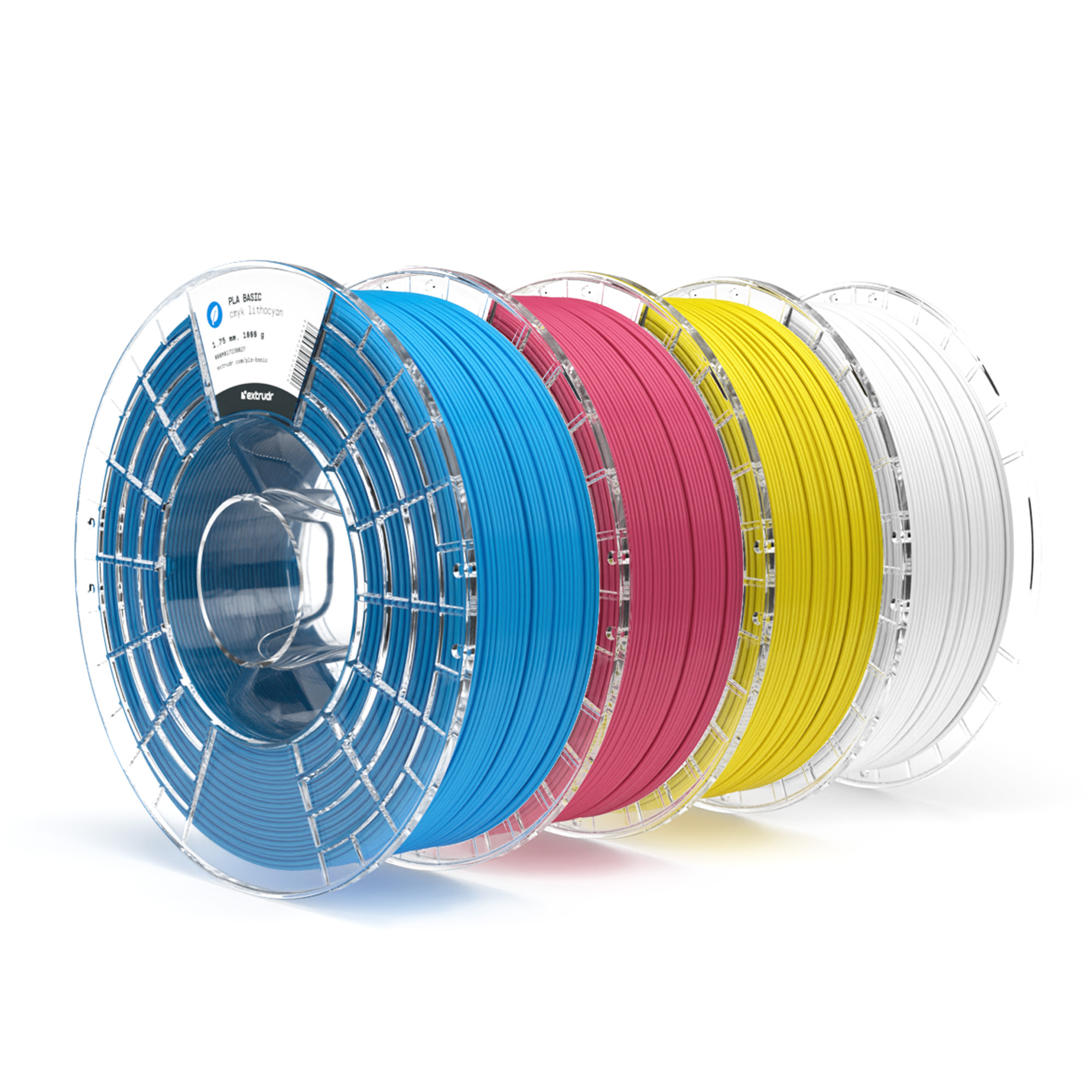 PLA CMYK Bundle - PLA Basic Bundle CMYK 1.75 mm 4 x 1kg by Extrudr